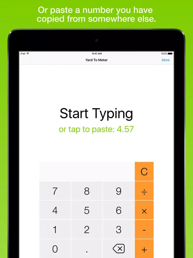 Zrzuty ekranu Yard To Meter, the fastest distance converter iPad 