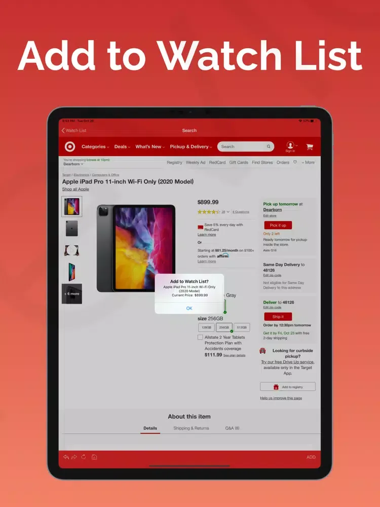 Tangkapan skrin Price Tracker for Target iPad 