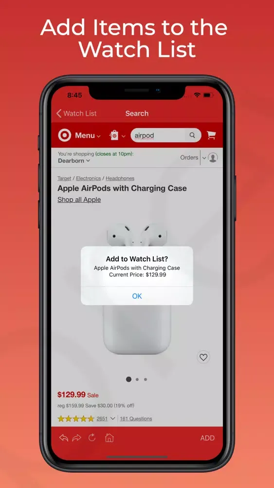 Tangkapan skrin Price Tracker for Target
