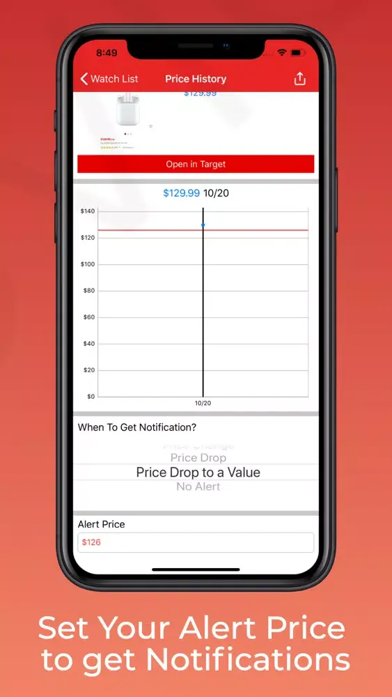 Tangkapan skrin Price Tracker for Target