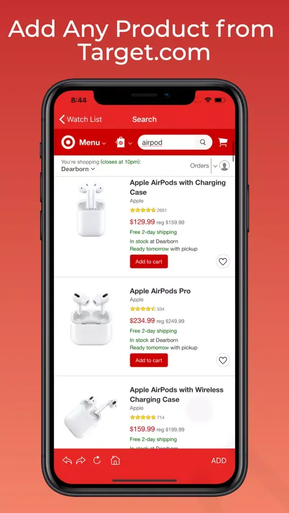 Tangkapan skrin Price Tracker for Target