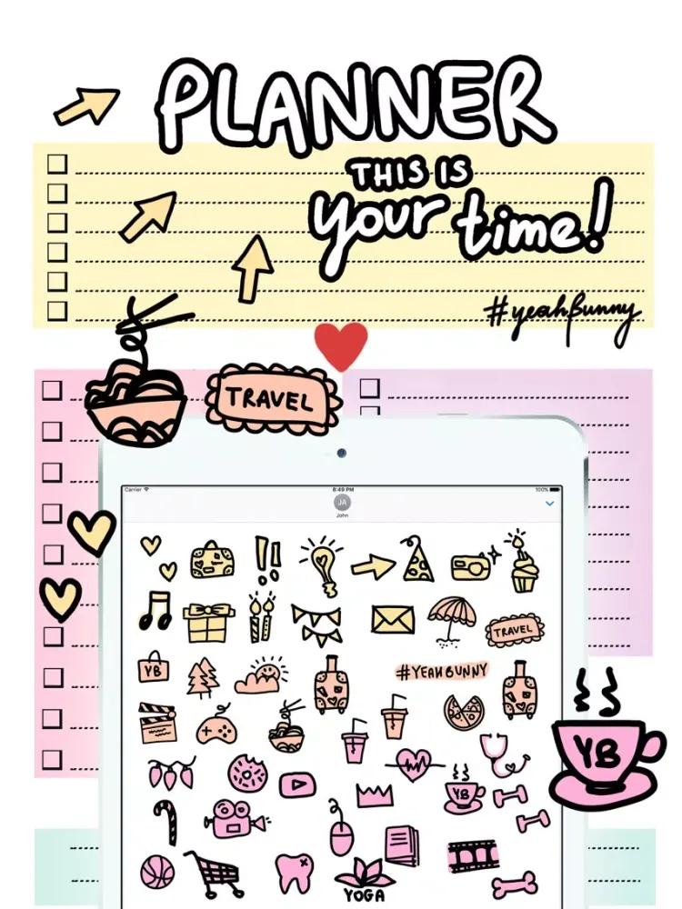 Tangkapan skrin Planner Stickers by Yeah Bunny iPad 