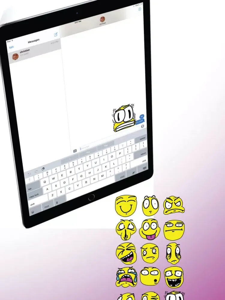 Tangkapan skrin Face Yellow iPad 