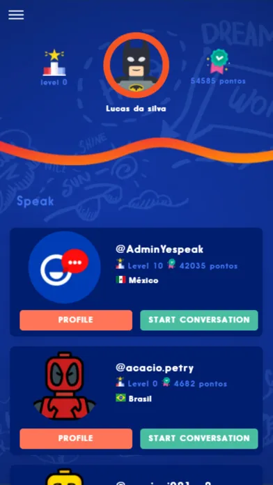 Ảnh chụp màn hình của Yespeak