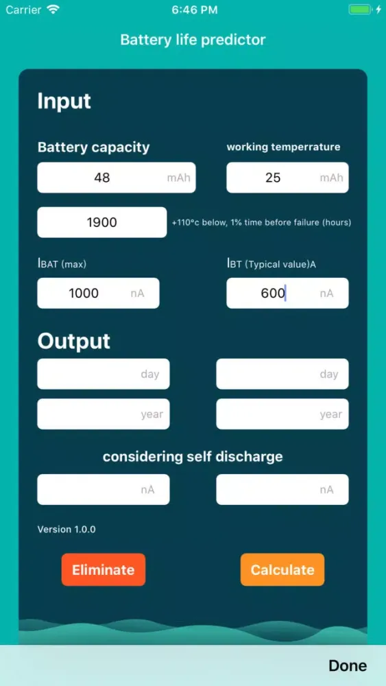 Battery life predictor 스크린샷