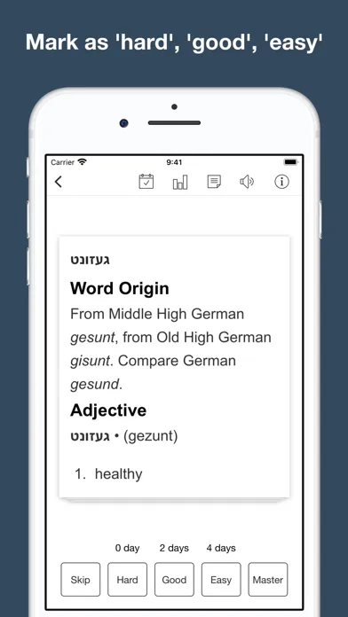 Captures d'écran de Yiddish vocabulary & sentences