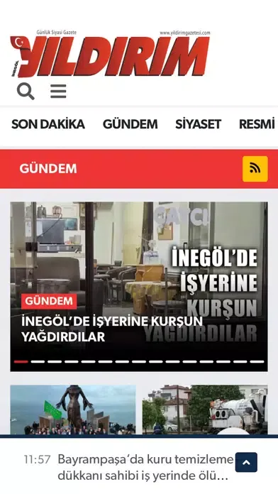 Captures d'écran de Yıldırım Gazetesi