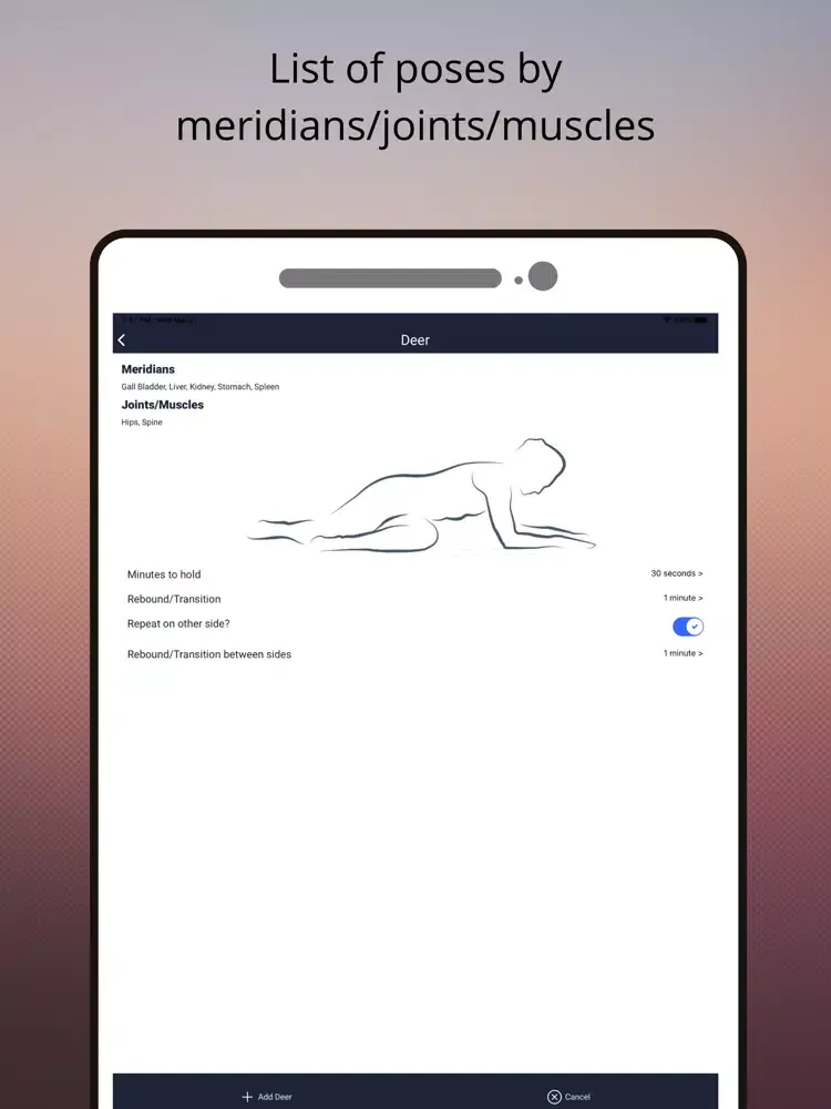 Yin Yoga Timer iPad  स्क्रीनशॉट