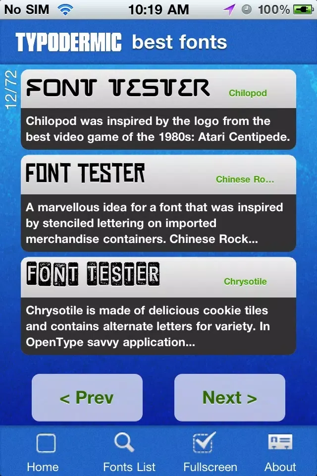 Capturas de tela do Best Fonts TD