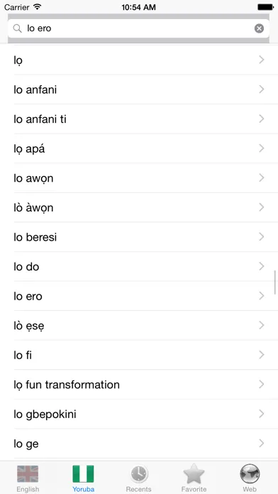 Capturas de pantalla de English Yoruba best dictionary translation - Gẹẹsi Yorùbá ti o dara ju itumö