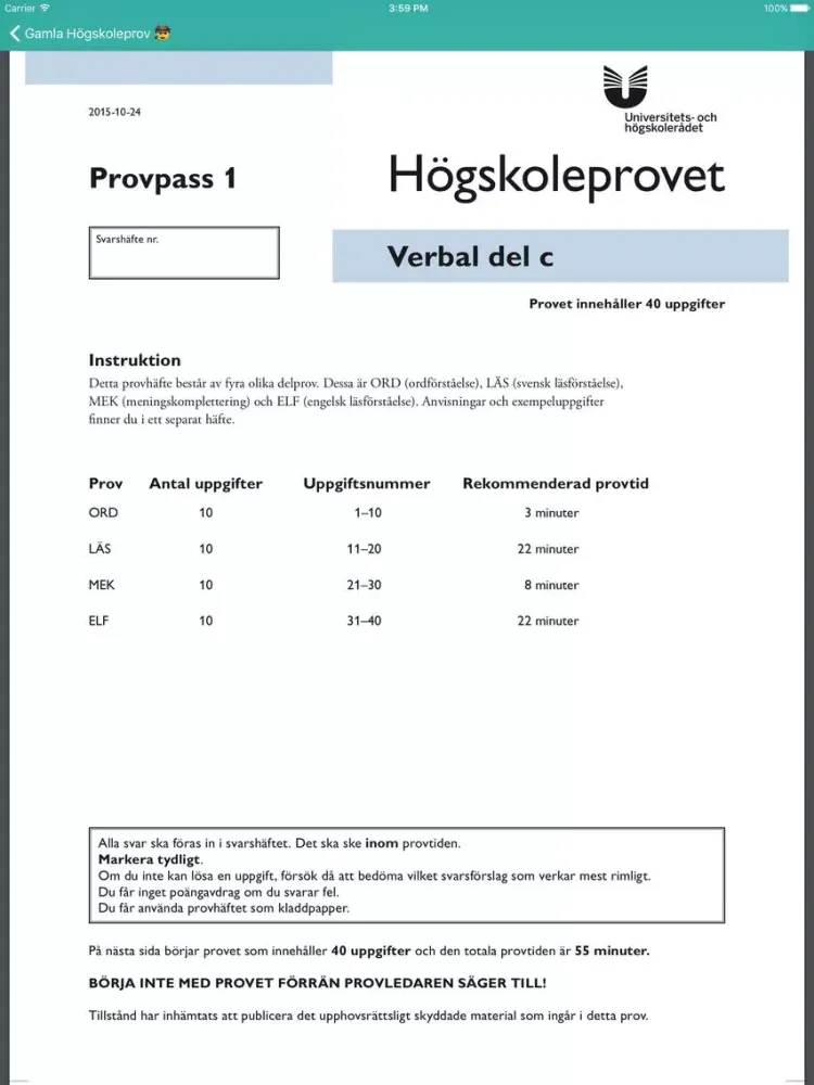 Zrzuty ekranu Högskoleprovet - Youth Group iPad 