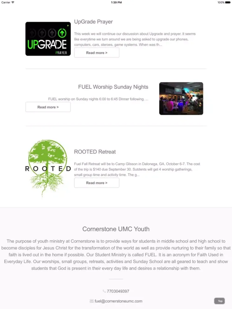 Cornerstone UMC Youth iPad  स्क्रीनशॉट