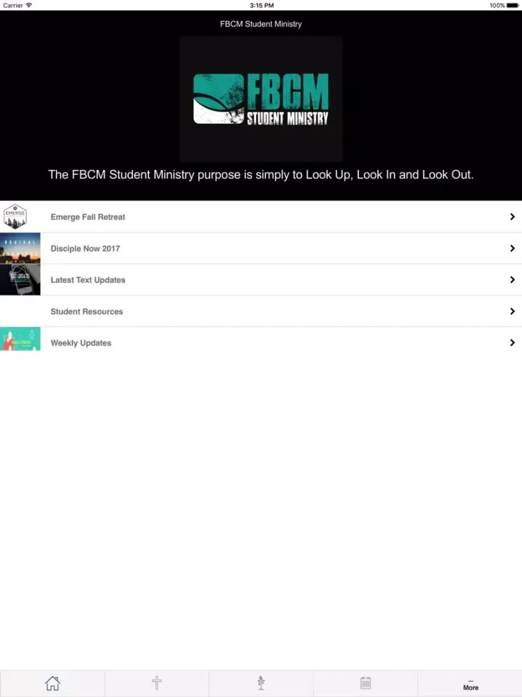 Tangkapan skrin FBC Meridianville Students iPad 