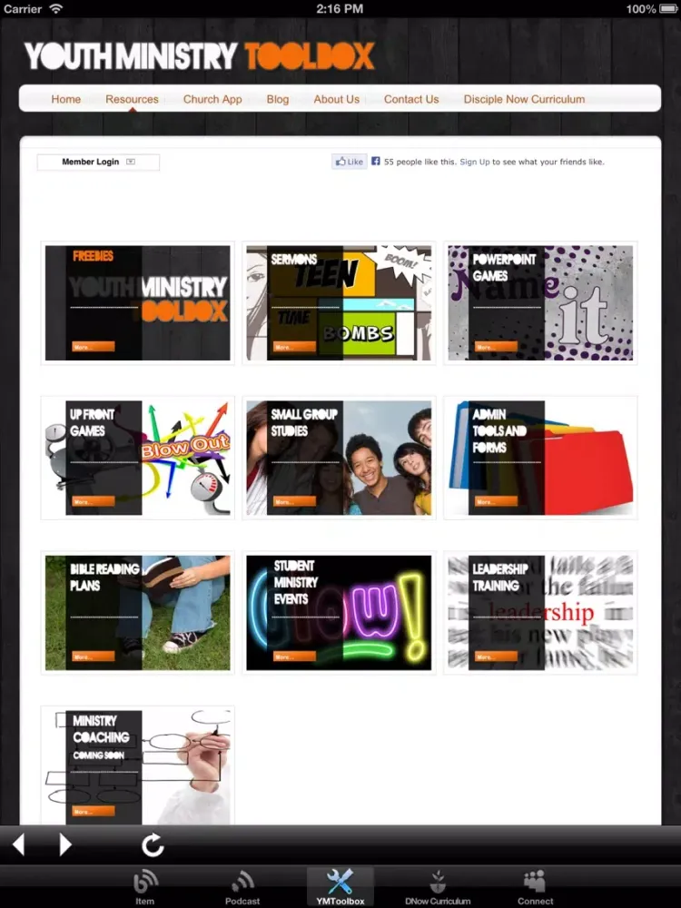 صور Youth Ministry Resources iPad 