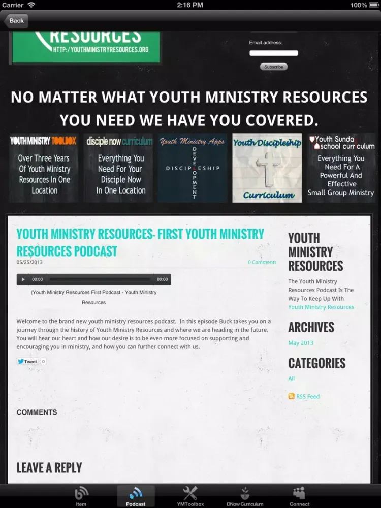 صور Youth Ministry Resources iPad 