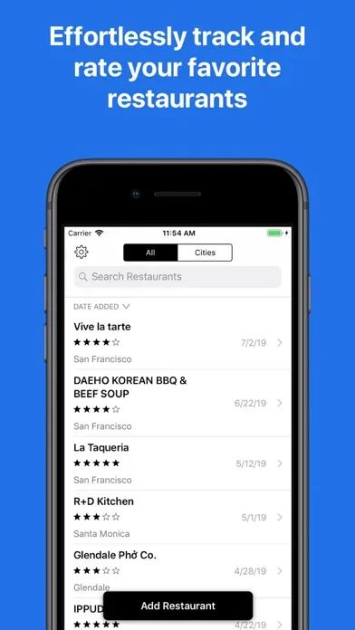 Zrzuty ekranu Eatlist – Memorable Meals