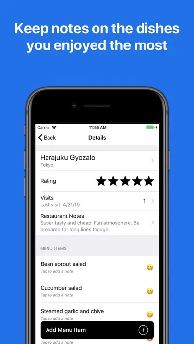 Zrzuty ekranu Eatlist – Memorable Meals