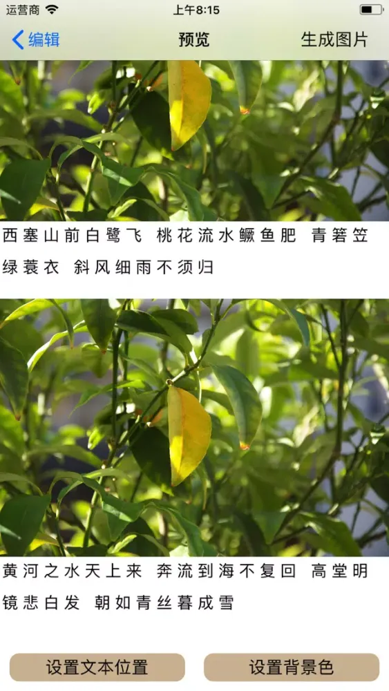Ảnh chụp màn hình của 生成长图 text convert to image