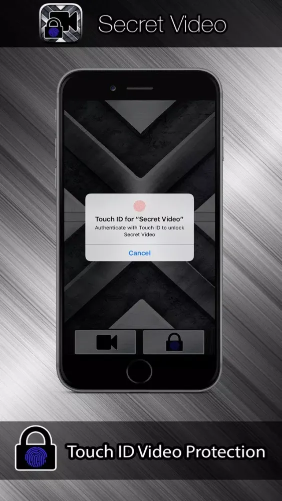 Tangkapan layar Secret Video Touch ID and Password Protection Vault