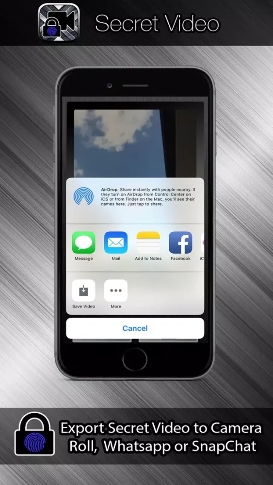 Tangkapan layar Secret Video Touch ID and Password Protection Vault