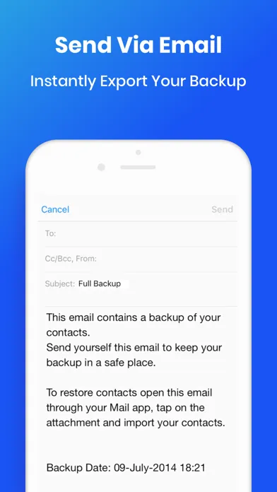 Capturas de tela do Easy Backup.