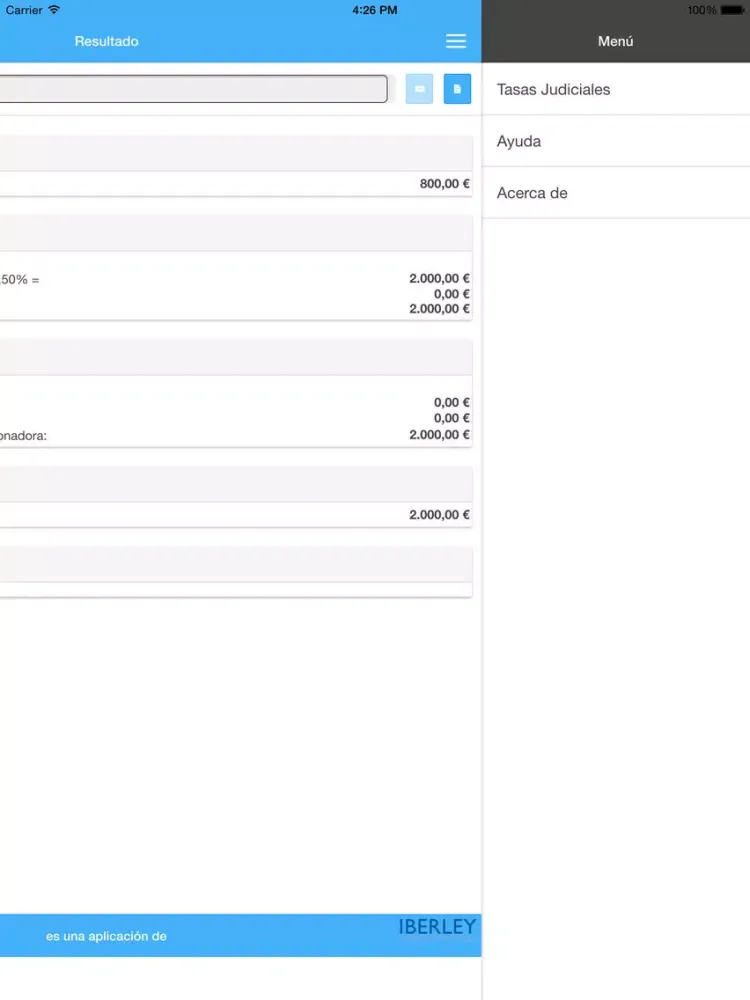 تصاویر Calculo de tasas judiciales iPad 