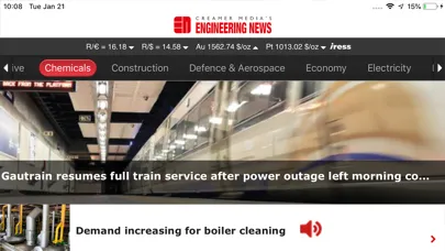 Capturas de pantalla de Creamer Media Engineering News