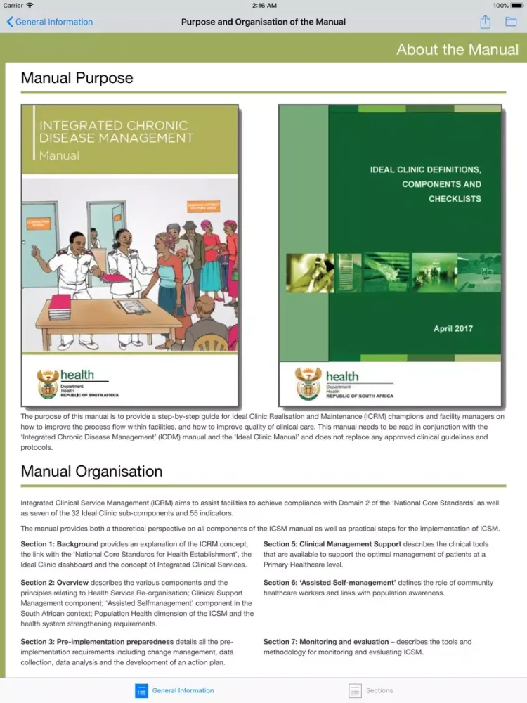 Ảnh chụp màn hình của ICSM Manual iPad 