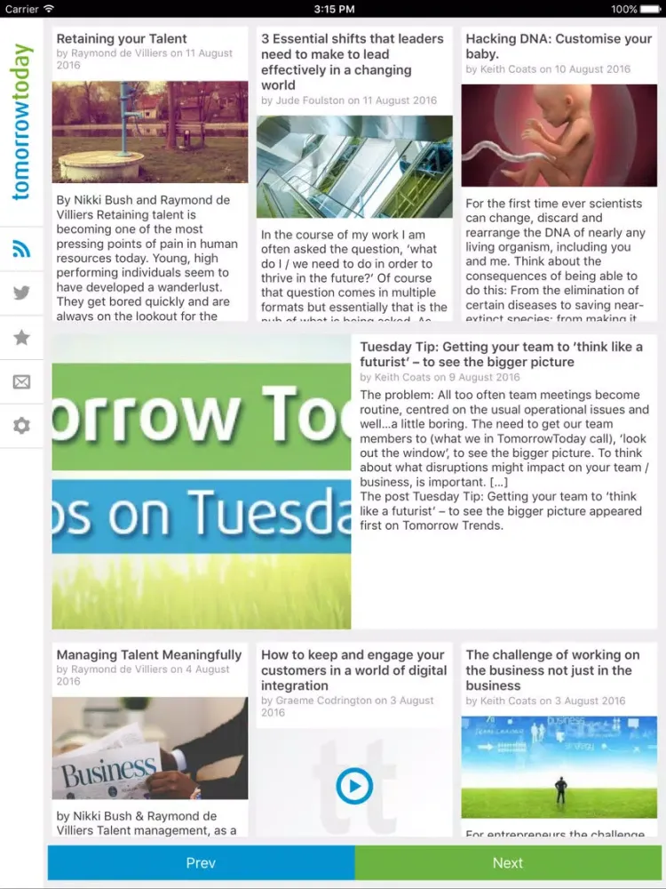 TomorrowToday iPad  Ekran Görüntüleri