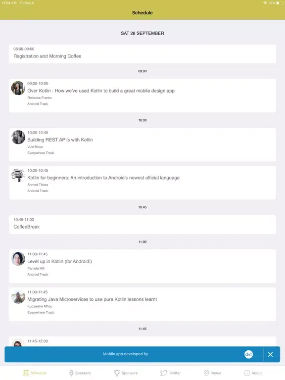 Tangkapan layar Kotlin Everywhere South Africa iPad 