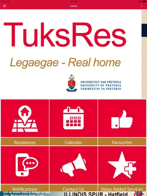 ภาพหน้าจอของ TuksRes iPad 