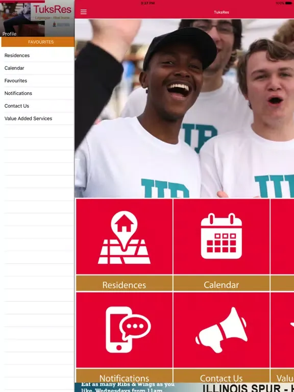 ภาพหน้าจอของ TuksRes iPad 