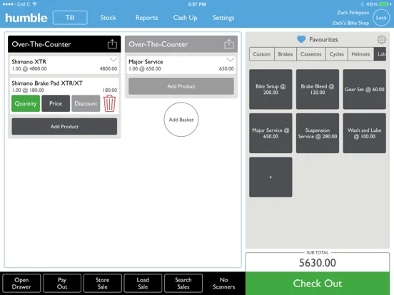 Tangkapan layar humble Till iPad 