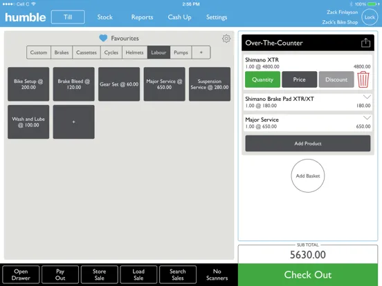 Tangkapan layar humble Till iPad 