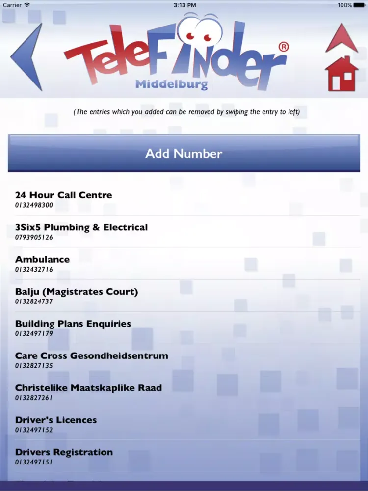 TeleFinder Middelburg iPad  Screenshots