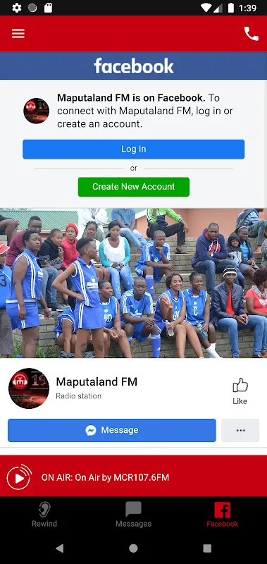 Tangkapan skrin MCR107.6FM