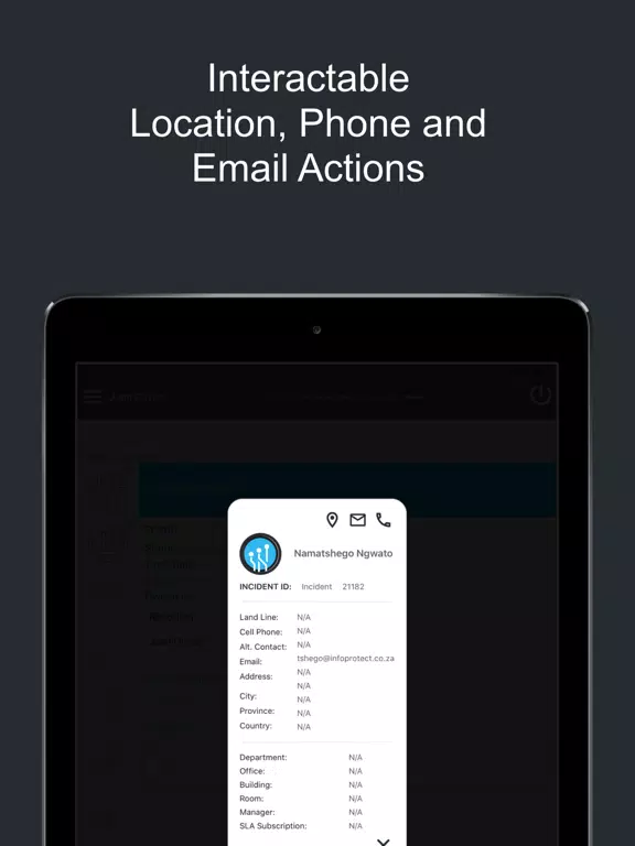 Cherwell Mobile - Infoprotect iPad  Screenshots