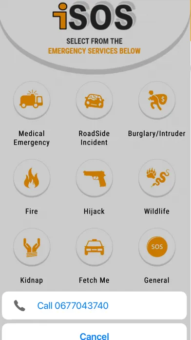 Tangkapan layar iSOS App
