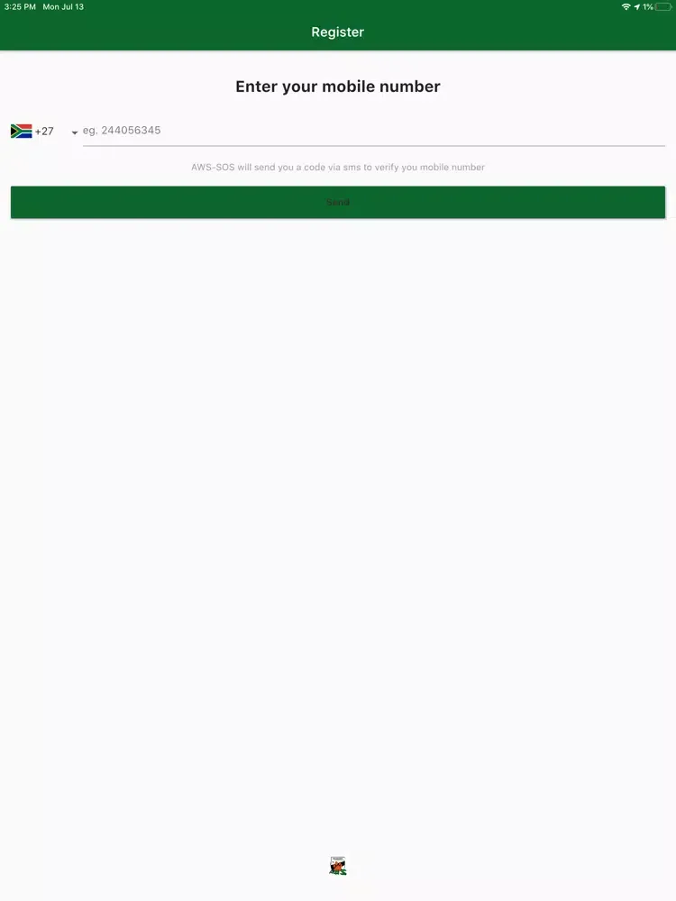 Ảnh chụp màn hình của AWS-SOS iPad 
