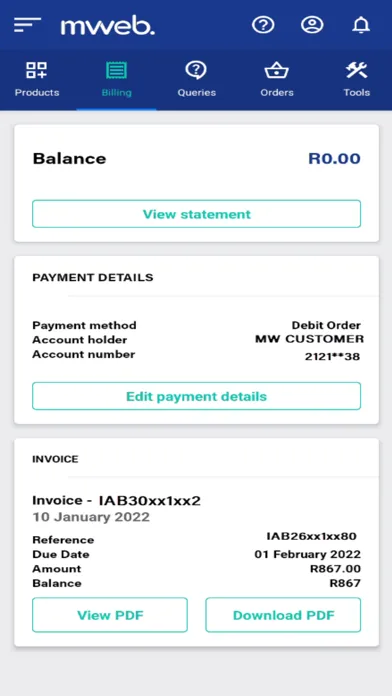 Mweb應用截圖