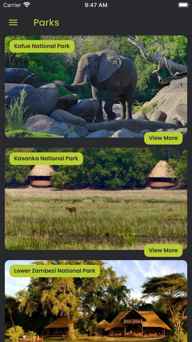 Capturas de tela do Zambia Bird & Mammal Checklist