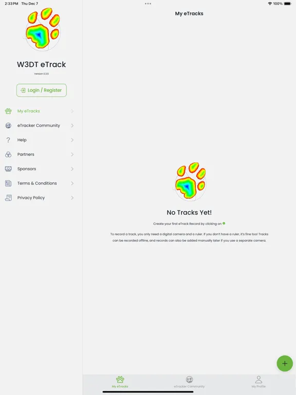 ภาพหน้าจอของ W3DT eTrack iPad 