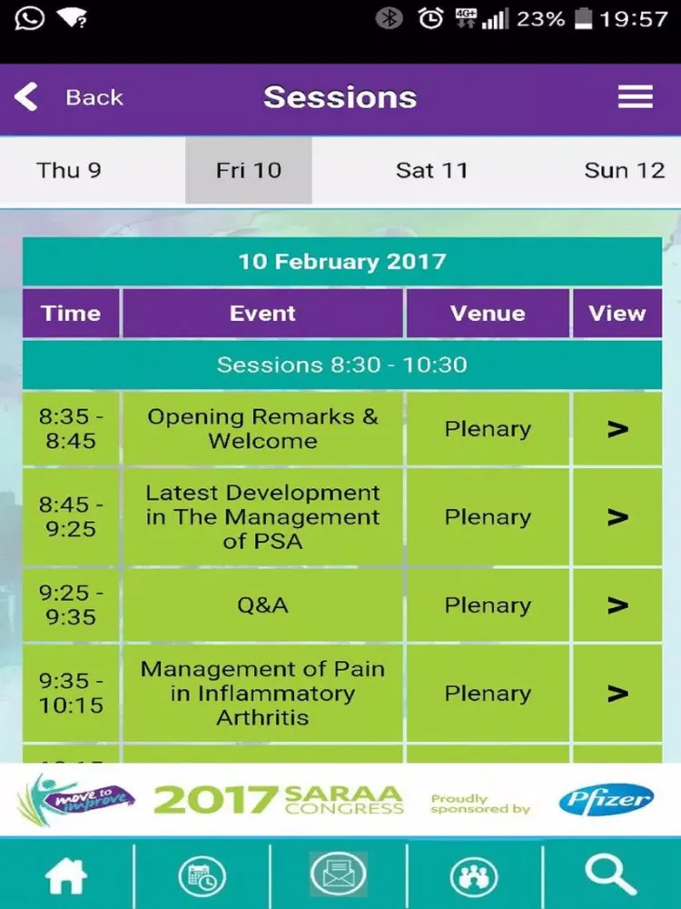 SARAA Congress 2017 iPad  Ekran Görüntüleri