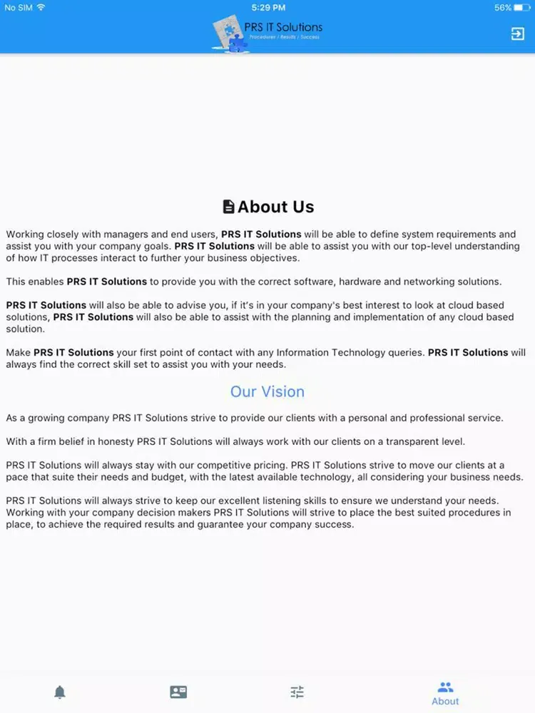 Captures d'écran de PRS IT Solutions iPad 