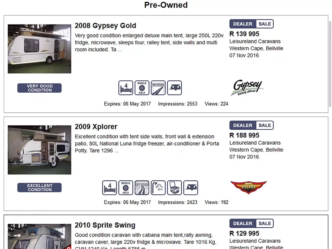 Leisureland Caravans iPad 应用截图