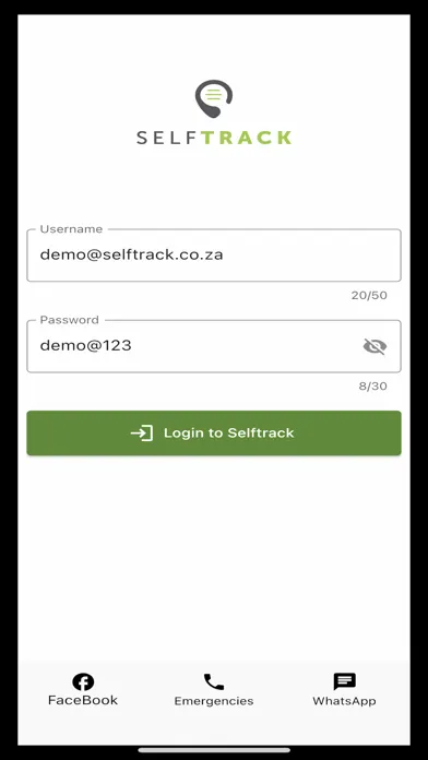 Captures d'écran de Selftrack Tracking
