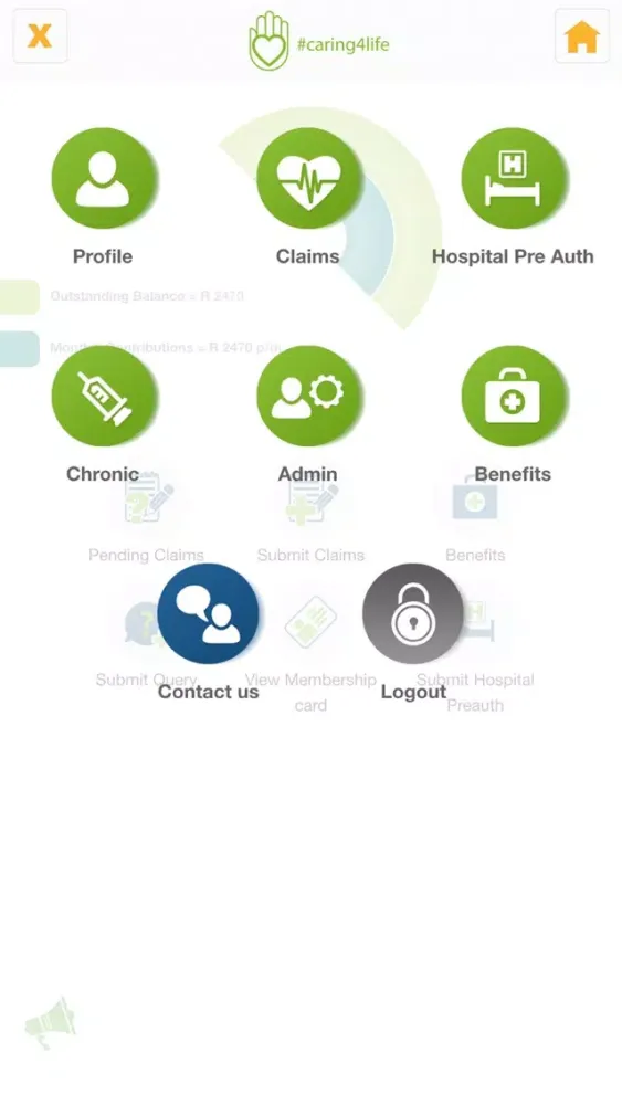 Ảnh chụp màn hình của Sizwe Member Medical Aid App