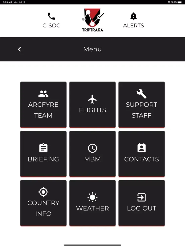Zrzuty ekranu Arcfyre TripTraka iPad 
