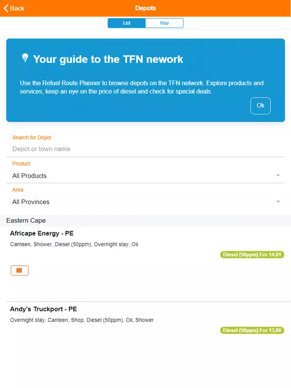 TFN Driver iPad  Screenshots