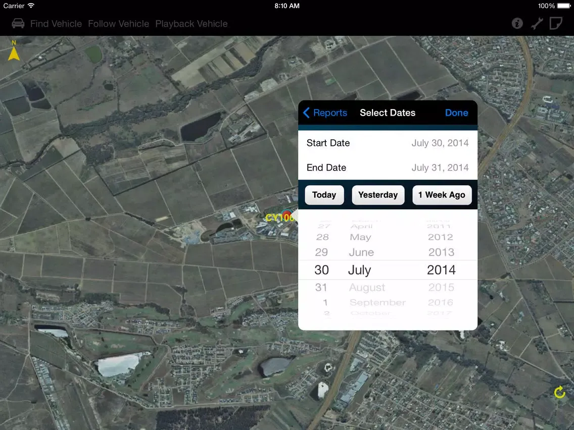 Ảnh chụp màn hình của Tracker SA iPad 